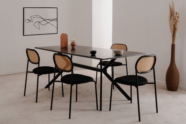 Esstisch >Onex< in Schiefer dunkel / schwarz - 180x75x90cm (BxHxT)
