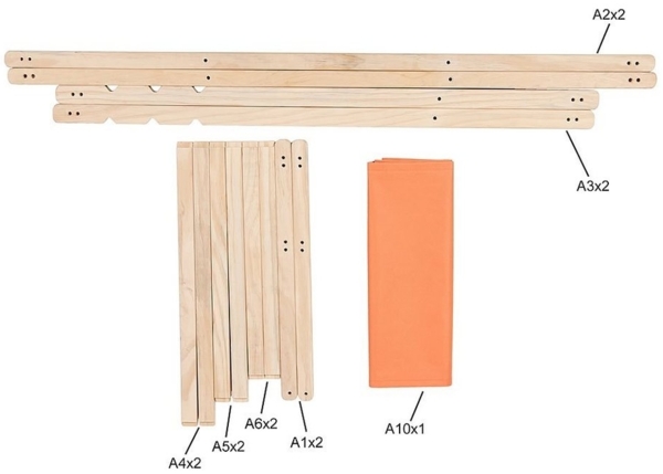Strandliege Holz Liegestuhl Gartenliege Sonnenliege Strandstuhl - klappbar - Rot Bild 3