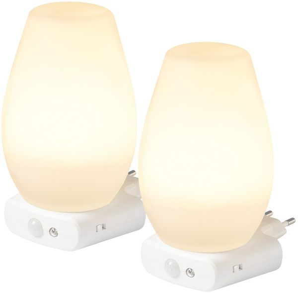 Northpoint LED Nachtlicht Steckdosenleuchte 2er-Set Bewegungsmelder Notlicht