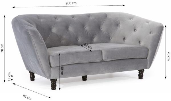 Sofa Designersofa CHARLOTTE 2-Sitzer in Stoff Matt Velvet Cappuccino Bild 2
