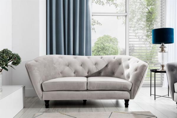 Sofa Designersofa CHARLOTTE 2-Sitzer in Stoff Matt Velvet Cappuccino