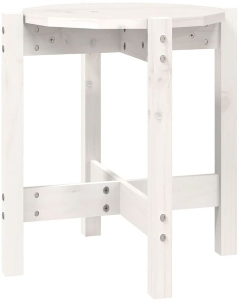 Couchtisch, Sofatisch Weiß Ø 42,5x45 cm Massivholz Kiefer