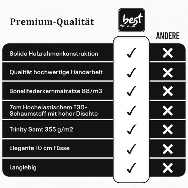 Best For Home Trinity K3 Einzelbett: Boxspringbett mit Bonnell-Federkern, Matratze und Stauraum Bild 7