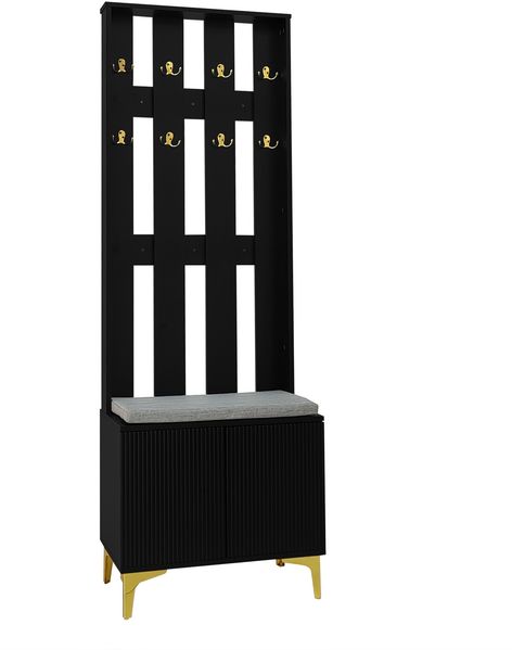 Flurschrank-Set - Elegante Garderoben-Kombination in Schwarz mit Schuhschrank - 60,5x35,2x180,5 cm + 83×35×101 cm Bild 9