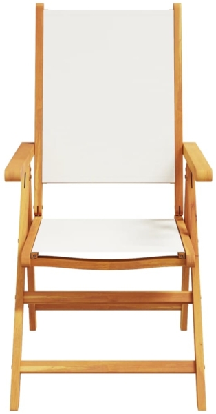 vidaXL Gartenstuhl Verstellbar 8 Stk. Cremeweiß Stoff und Massivholz 3214540 Bild 3