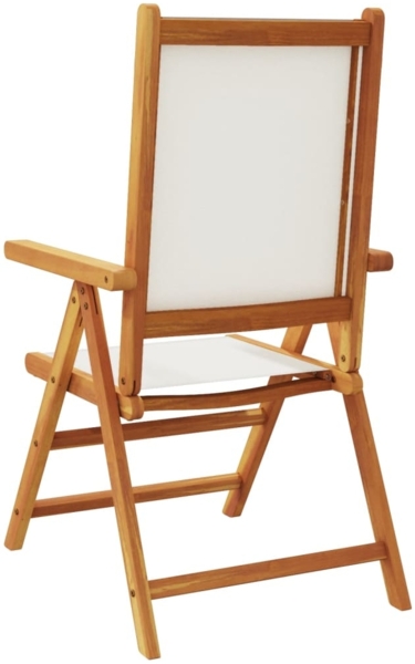 vidaXL Gartenstuhl Verstellbar 8 Stk. Cremeweiß Stoff und Massivholz 3214540 Bild 5