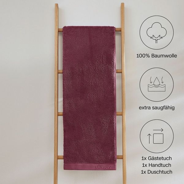 s.Oliver Handtuch Set s.Oliver, Premium Qualität, 600 gr/m², Walkfrottier (Set, 3-St), 1 Gästetuch 30x50 cm, 1 Handtuch 50x100 cm, 1 Duschtuch 70x140 cm