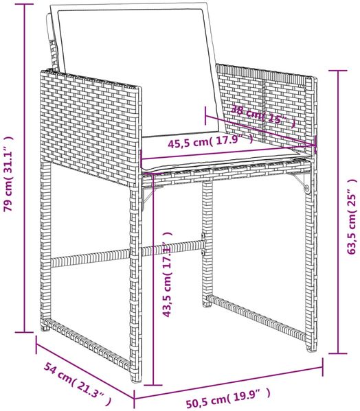 vidaXL 13-tlg. Garten-Essgruppe mit Kissen Schwarz Poly Rattan 3278166 Bild 9