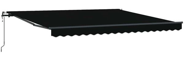 vidaXL Ausziehbare Markise Schwarz 400 x 300 cm Stoff und Aluminium 3330597 Bild 2