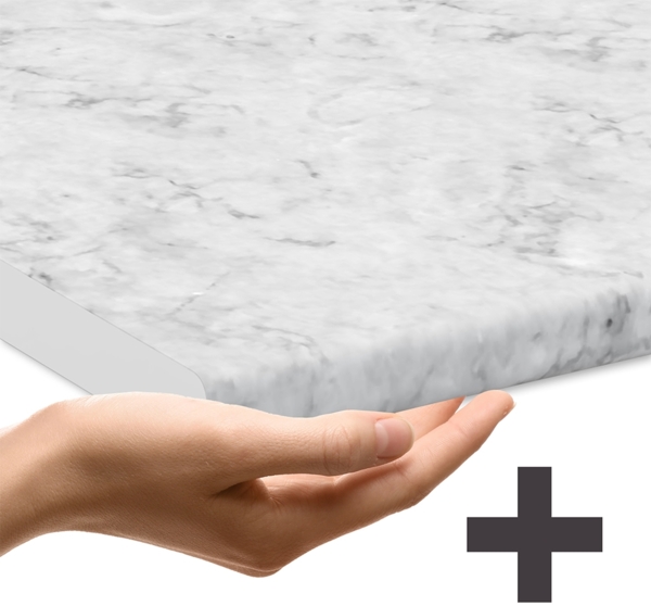 Küchenunterschrank Fame-Line Anthrazit-Gold Landhaus 80 cm mit 3 Schubladen, AP Marmor Vicco Bild 2