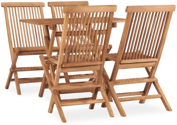 vidaXL 5-tlg. Garten-Essgruppe Klappbar Massivholz Teak 3059976