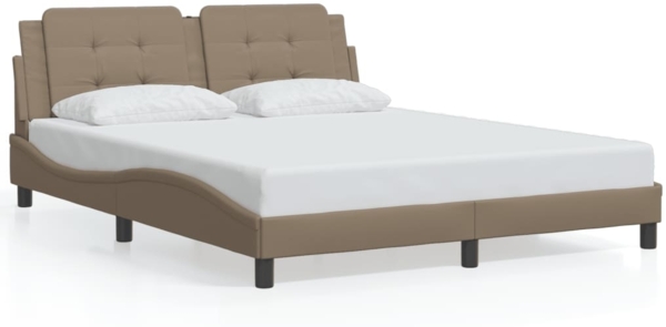 vidaXL Bettgestell ohne Matratze "Zadar" Cappuccino-Braun 160x200 cm Kunstleder 3208195