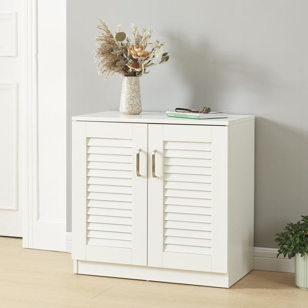 Schuhschrank Løten 63x36x62 cm Weiß [en. casa]