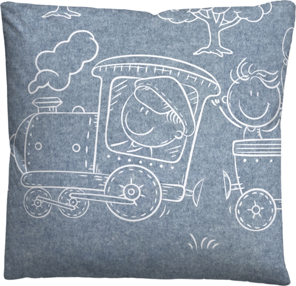 biberna Melange-Flanell Bettwäsche 0840521 LOKOMOTIVE, blau, 1x 135x200 cm + 1x 80x80 cm Bild 3