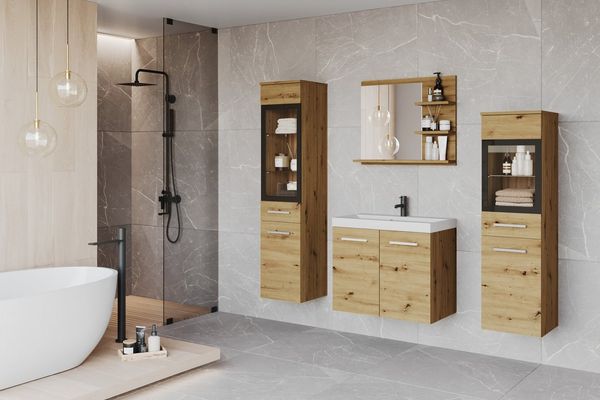 welltime Badmöbel-Set MADRIT, (Komplett-Set, 4-St, mit Waschbecken)
