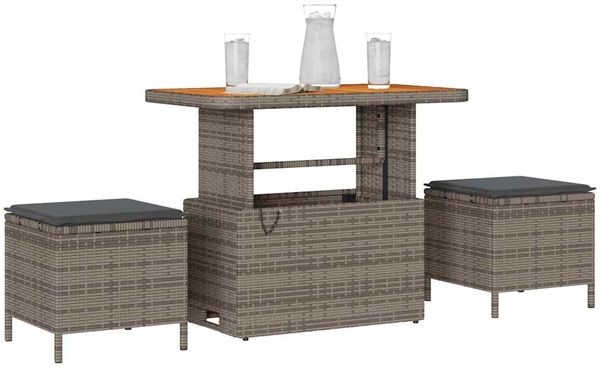 vidaXL Garten Essgruppe Grau Poly-Rattan 42007920 Bild 3