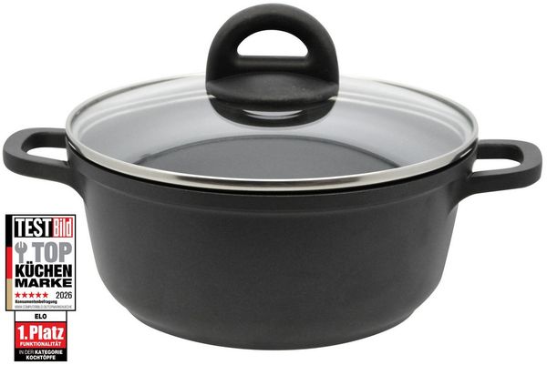 Elo Basic Kochtopf Black, Aluminium (1-tlg), Gelochter Induktionsboden