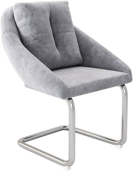 Dreh- Esszimmerstuhl 2er-Set H 82 x T 59 x B 65 cm, Samtbezug in Grau, Metallgestell Bild 7