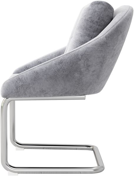 Dreh- Esszimmerstuhl 2er-Set H 82 x T 59 x B 65 cm, Samtbezug in Grau, Metallgestell Bild 9