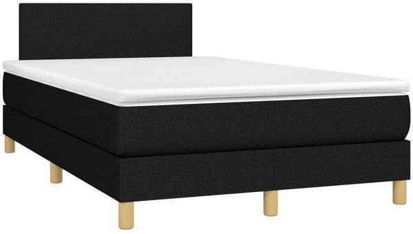 vidaXL Boxspringbett mit Matratze Stoff Schwarz 120x200 cm, Härtegrad: H2 [3140443] Bild 3