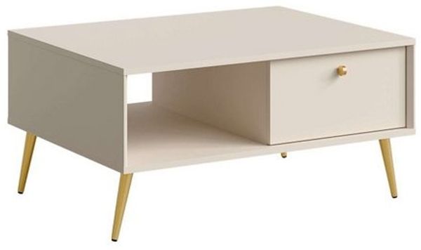 Home affaire Couchtisch ROMELIS beige Kaffeetisch mit viel Stauraum, 87x66cm, modernes Design, pflegeleichter Beistelltisch mit zusätzlichen Aufbewahrungsschränken