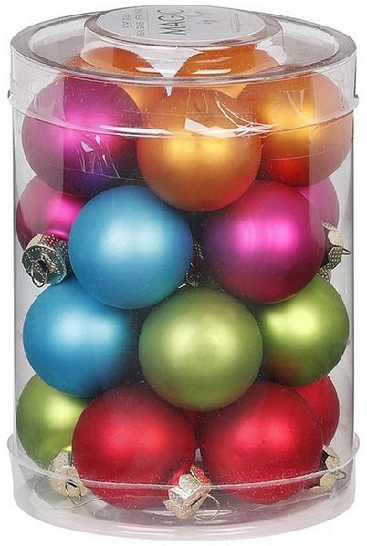 INGE-GLAS® Weihnachtsbaumkugel Weihnachtskugeln MilleFiori, Ø 3 cm, 20 Stück
