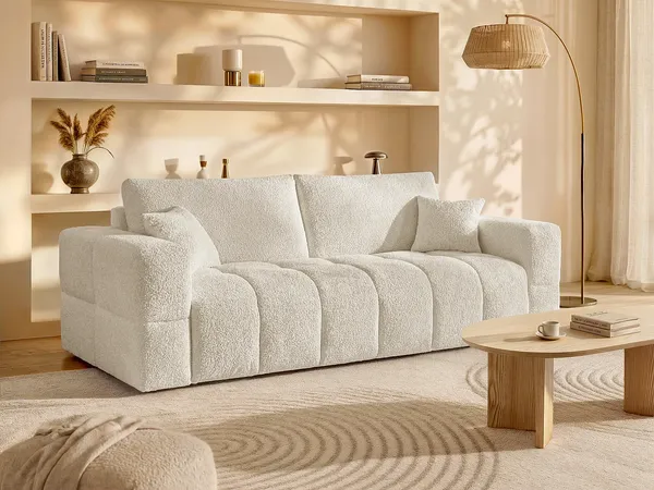 Vente-unique - ISSORO Sofa Stoff Beige - B 105 cm x H 90 cm x L 235 cm