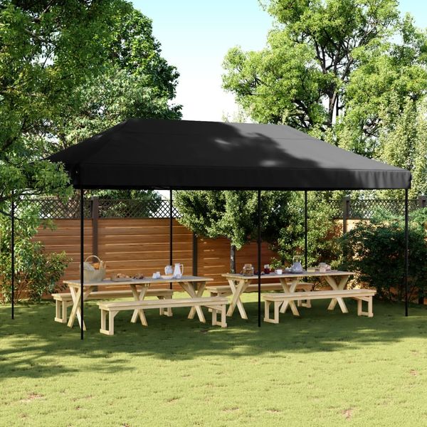 vidaXL Partyzelt Faltbar Pop-Up Schwarz 580x292x315 cm 4004942