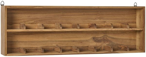 Laursen Wandregal Regal 2 Ablagen mit Fachteilern 16 Fächer Holz Unika 21035-30