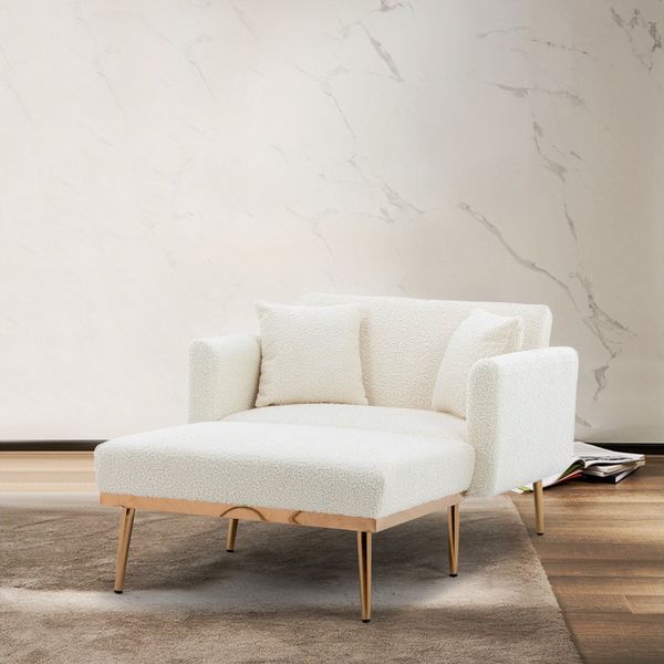 KLAM HOME Schlafsofa Modernes Schlafsofa Mit Verstellbarer Rückenlehne, Klappbarer Sessel Liegestuhl Für Wohnzimmer Und Schlafzimmer, Vielseitiger Relaxsessel Mit Abnehmbarem Bezug