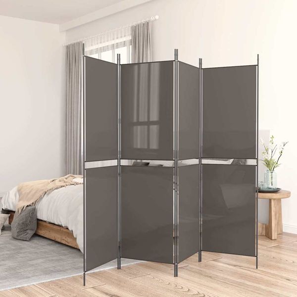 vidaXL 5-tlg. Paravent Anthrazit 250x180 cm Stoff 350220