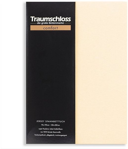 Traumschloss Spannbettlaken Comfort, Jersey, Natur, 90-100x200, 100% Baumwolle
