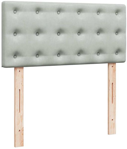 vidaXL Boxspringbett mit Matratze Hellgrau 80x200 cm Samt 3289902 Bild 12