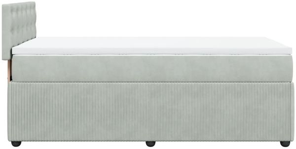 vidaXL Boxspringbett mit Matratze Hellgrau 80x200 cm Samt 3289902 Bild 7