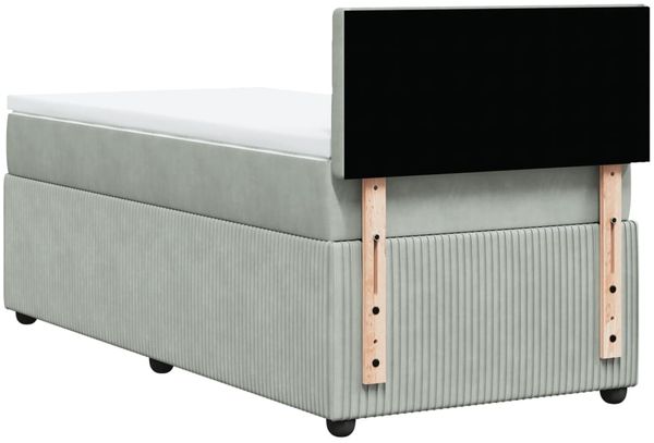 vidaXL Boxspringbett mit Matratze Hellgrau 80x200 cm Samt 3289902 Bild 8