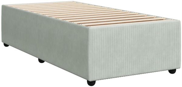 vidaXL Boxspringbett mit Matratze Hellgrau 80x200 cm Samt 3289902 Bild 9