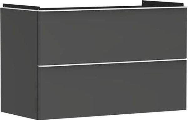 Unterschrank XeluQ 2 Schubladen 980x475 grau/weiß