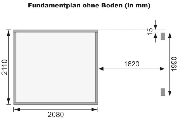 Karibu Gartenhaus 14 mm Merseburg 4 Gerätehaus mit Anbau 374 x 214 cm unbehandelt Bild 3