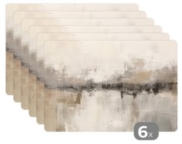 MuchoWow Platzset Moderne Kunst - Abstrakt - Beige, (6-St), Platzsets, Tischset, Abwaschbar, Tischsets, Platzdeckchen Bild 6