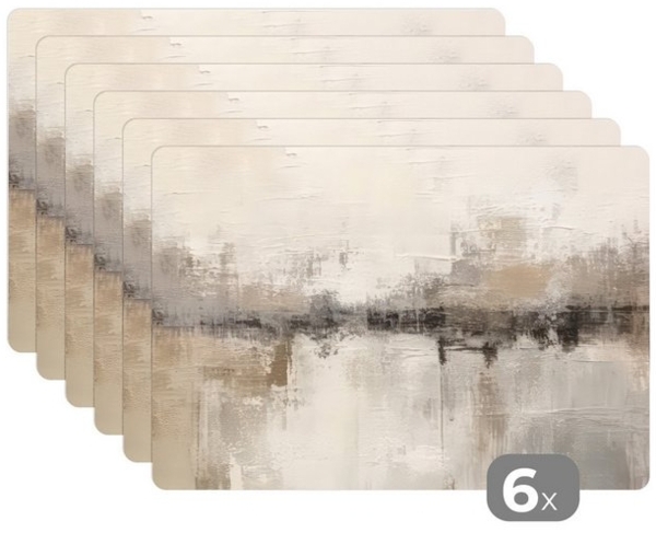 MuchoWow Platzset Moderne Kunst - Abstrakt - Beige, (6-St), Platzsets, Tischset, Abwaschbar, Tischsets, Platzdeckchen Bild 4