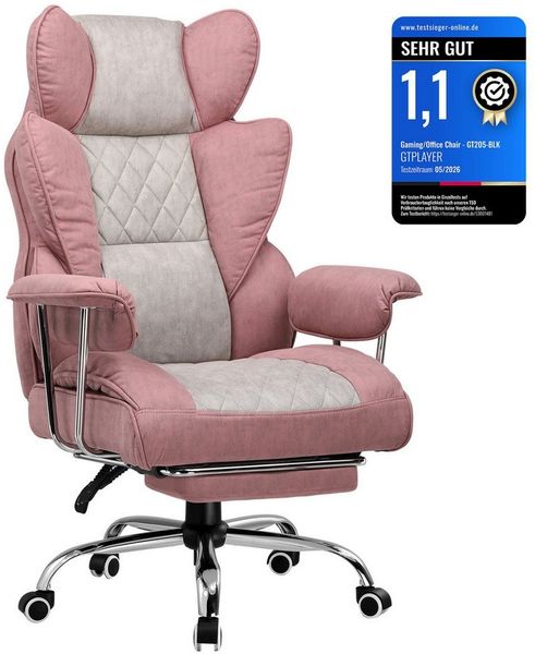 GTPLAYER Gaming-Stuhl Bürostuhl Gamer Stuhl gaming stuhl Schreibtischstuhl Chefsessel, mit Taschenfeder-Lendenwirbelstütze, breiter Büro-Computersessel