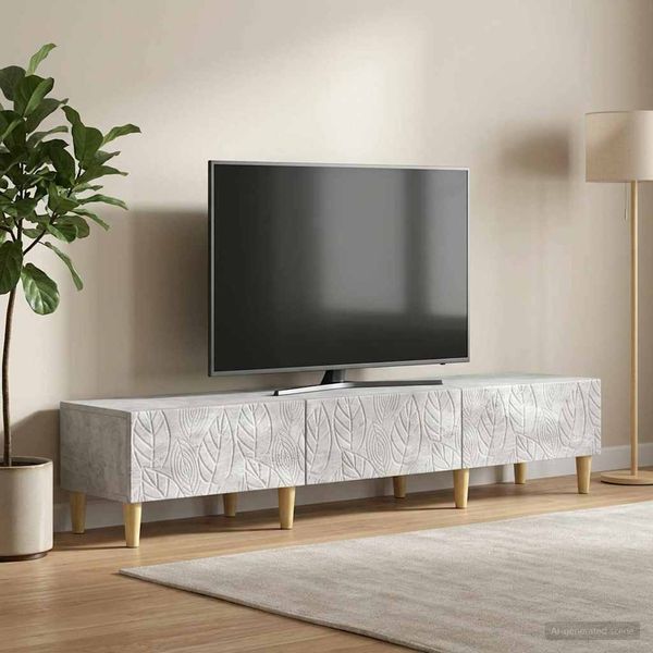 vidaXL TV-Schränk 147 x 34,5 x 30 cm Betongrau Holzwerkstoff 895168