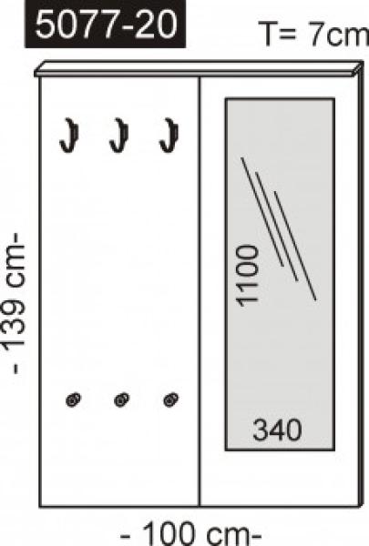 Garderobe mit Spiegel Flurgarderobe weiß seidenmatt Bild 3