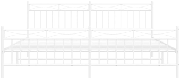 vidaXL Bettgestell mit Kopf- und Fußteil, Metall, Weiß, 193x203 cm Bild 4