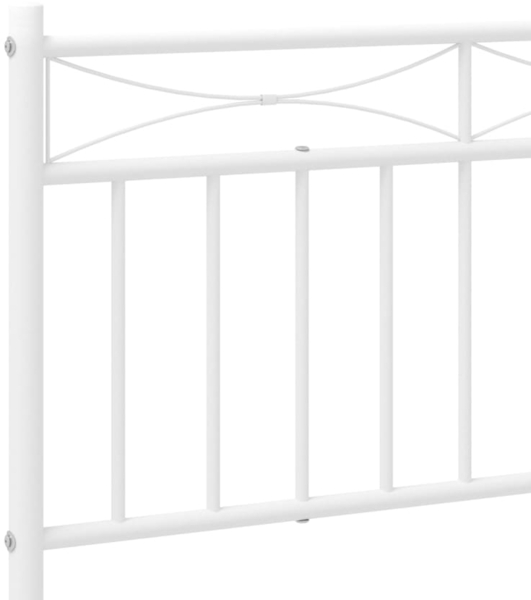 vidaXL Bettgestell mit Kopf- und Fußteil, Metall, Weiß, 193x203 cm Bild 7
