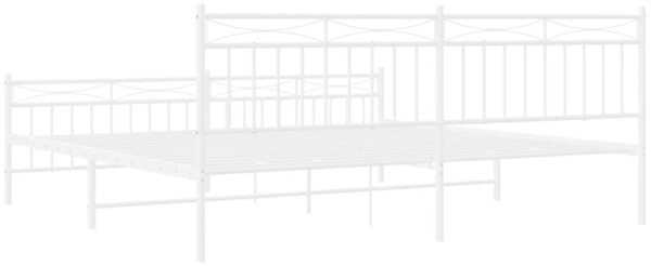 vidaXL Bettgestell mit Kopf- und Fußteil, Metall, Weiß, 193x203 cm Bild 6