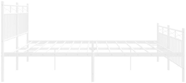 vidaXL Bettgestell mit Kopf- und Fußteil, Metall, Weiß, 193x203 cm Bild 5