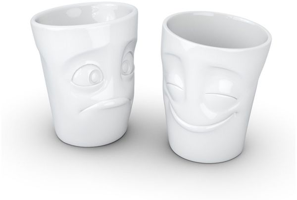 FiftyEight Products Becher 2-er Set vergnügt/verdutzt