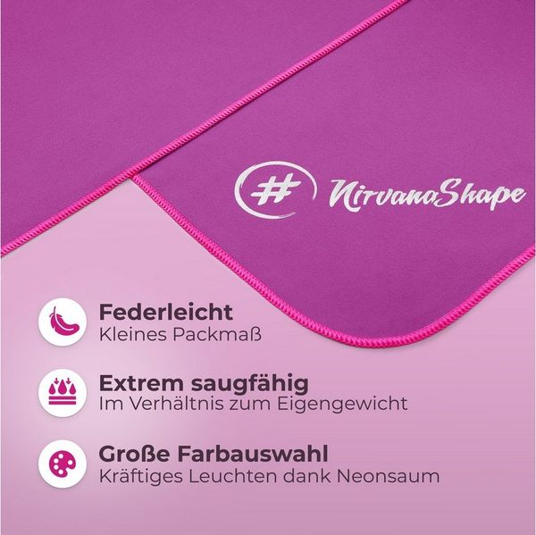 NirvanaShape Sporthandtuch Mikrofaser Handtuch, Badehandtuch, Reisehandtuch, Sporthandtuch, saugfähig, leicht, schnelltrocknend, für Reisen, Fitness, Yoga, Sauna