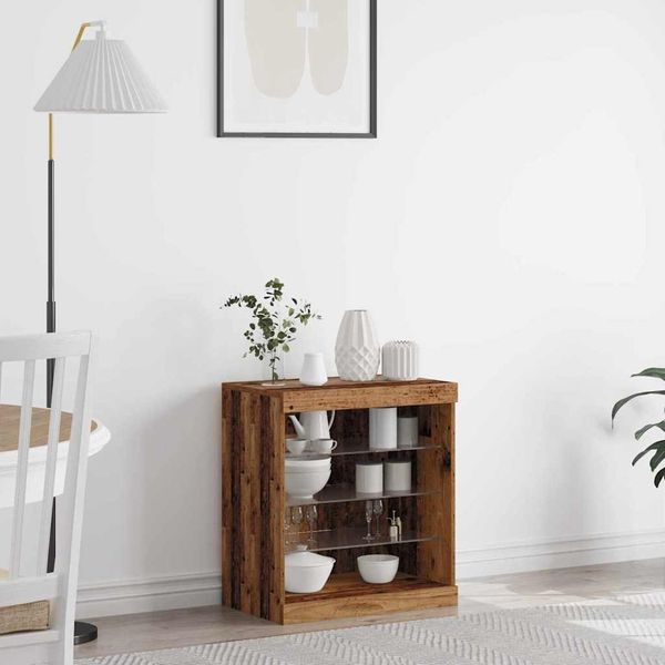 vidaXL LED-Sideboard Altholz 60,5 x 37 x 67 cm Holzwerkstoff 863042